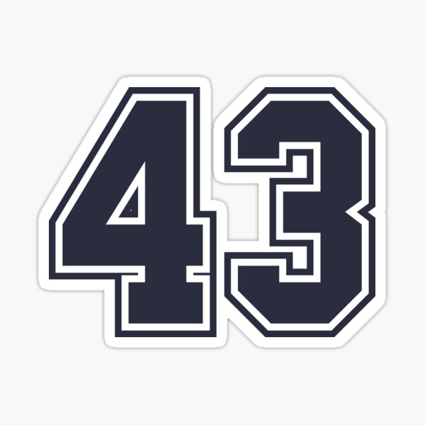 43 Sports Number Fourty-Three Sticker by HelloFromAja