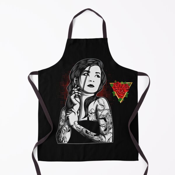 Item preview, Three Red Rose Golden Triangle Gothic Tattoo Girl With Black Hair designed and sold by darknessjeff86.