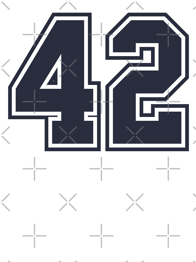 42 Navy Grey Red Sports Number Fourty-Two Sticker for Sale by HelloFromAja