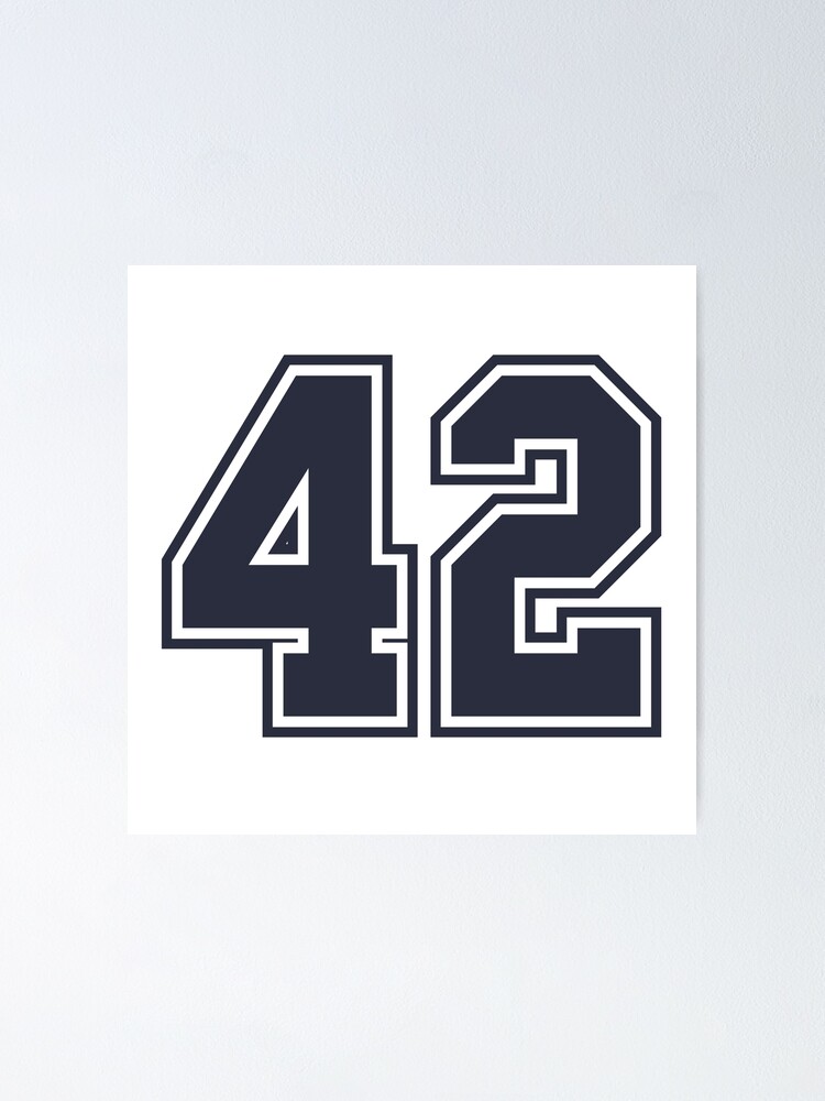 smartrocket Baseball Number #42 Forty Two Lucky Favorite Jersey Number. Wall and Art Print