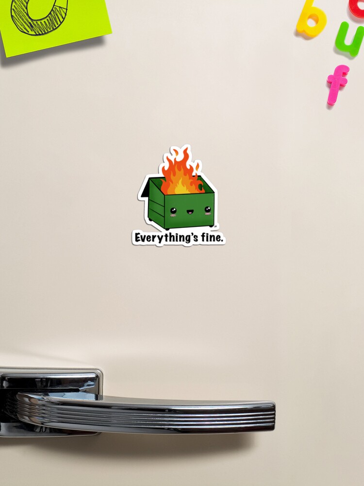 Thumbnail 1 of 3, Magnet, Dumpster Fire designed and sold by ChristieCoxArt.
