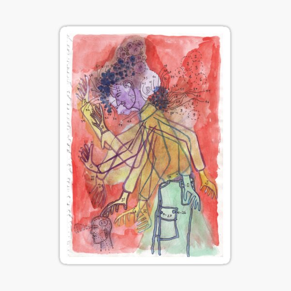My Multiple Hang Ups drawing by Luke Foster Sticker