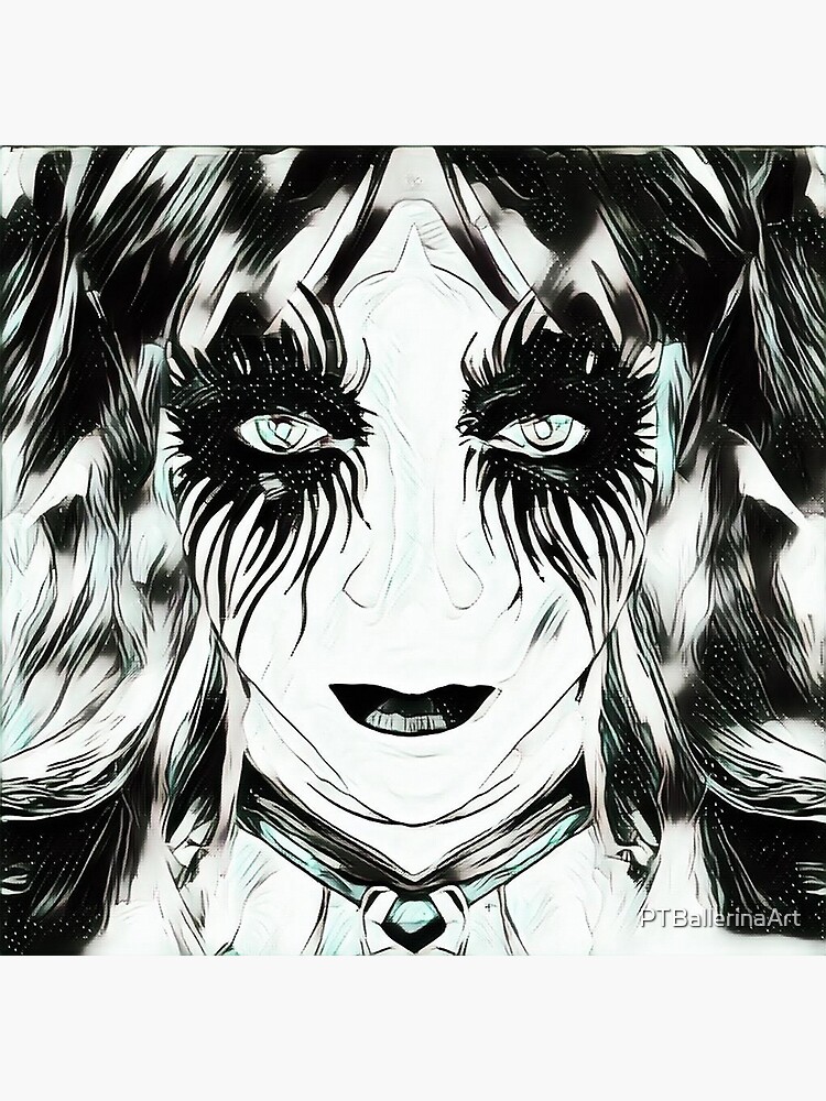 Carte De VÅux Visage De Fille Gothique Blanc Et Noir Inspire De Harley Quinn Par Ptballerinaart Redbubble