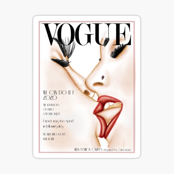 Vogue Cover Kiss - Fashion Illustration by Milan Fashion Campus Sticker