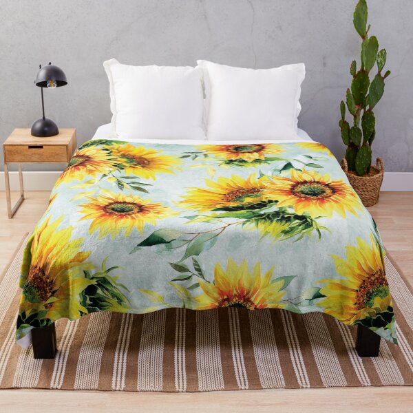 Item preview, Watercolor Sunflowers on Teal designed and sold by aprincessinsp.