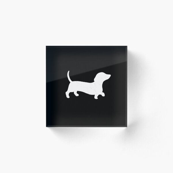 Plain Black With Daschund Silhouette Acrylic Block