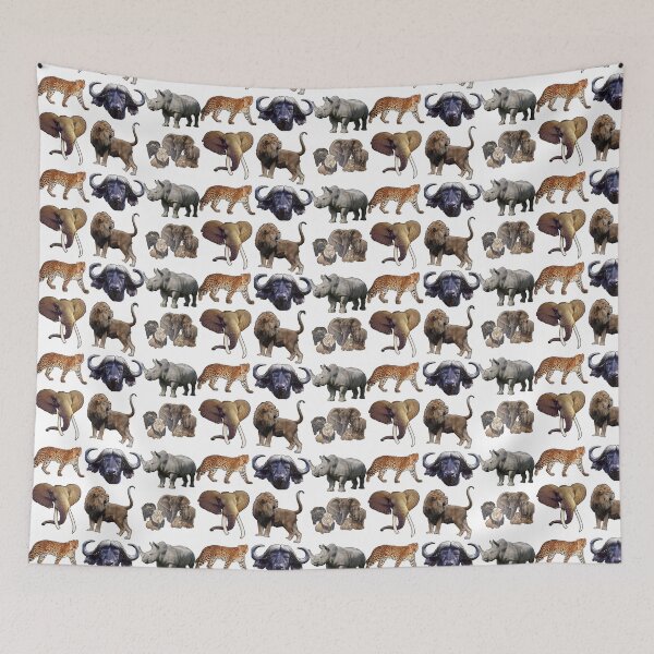 Item preview, Linear African Big Five Pattern designed and sold by TeeZoneZtore.