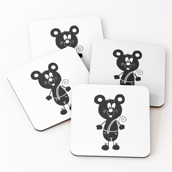 Black and white mouse Coasters (Set of 4)