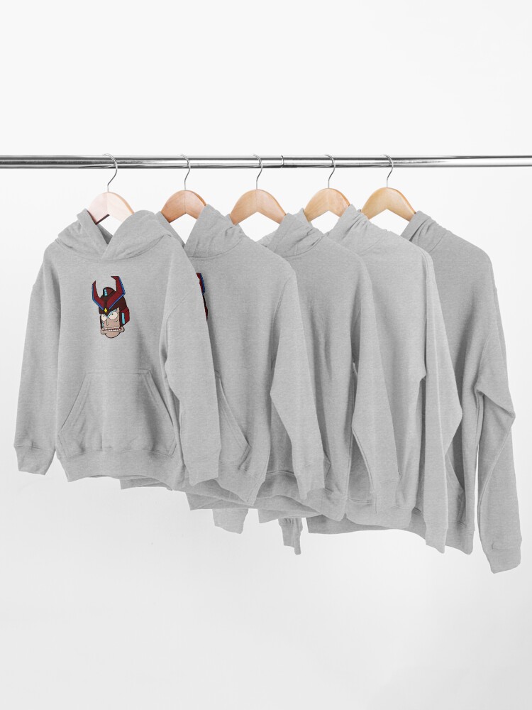 Alternate view of Super Cool Rick and Morty™ Rick Head with Combat Armour Helmet Kids Pullover Hoodie