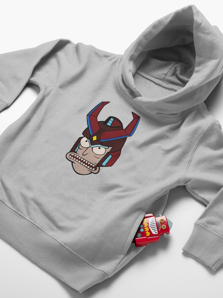 Alternate view of Super Cool Rick and Morty™ Rick Head with Combat Armour Helmet Toddler Pullover Hoodie