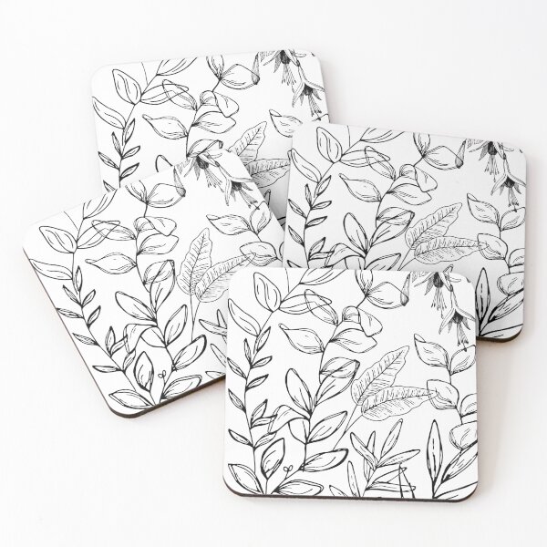 Item preview, Black and white leaves pattern design designed and sold by Daimonia51.