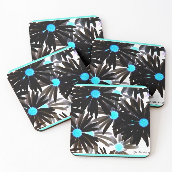 Item preview, AQUA AND BLACK DAISIES  designed and sold by Opalbluerose.