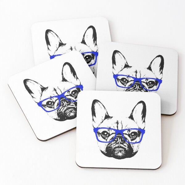 Item preview, Hipster French Bulldog With Blue Glasses designed and sold by NinjaStries.