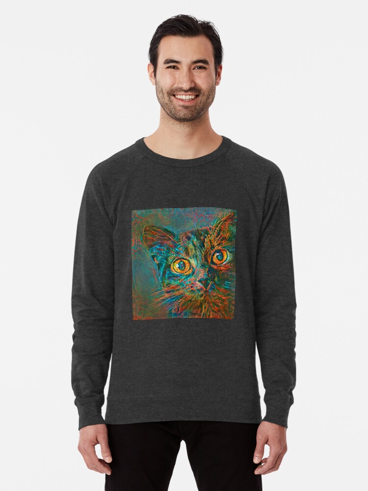 Alternate view of Abstraction of abstract cat look Lightweight Sweatshirt