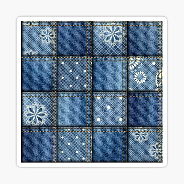 "Jeans patchwork." Sticker by tkdesignThings Redbubble