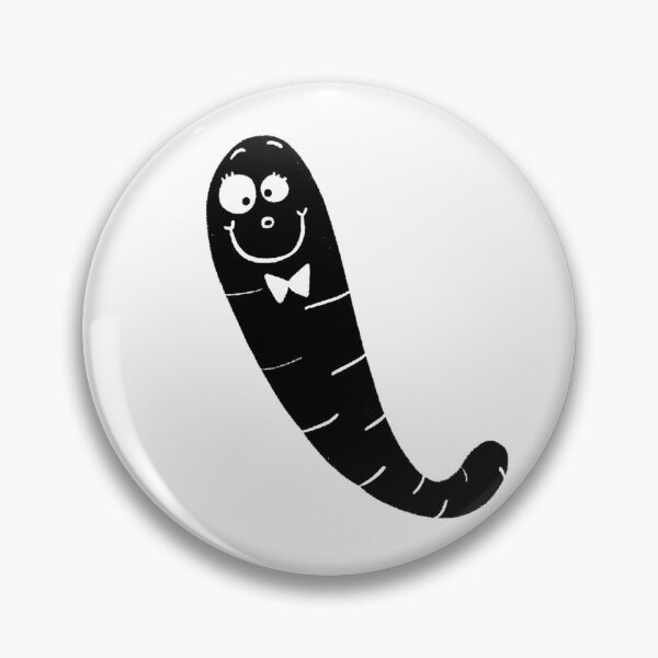 Item preview, Black and white worm designed and sold by KateCrafts.