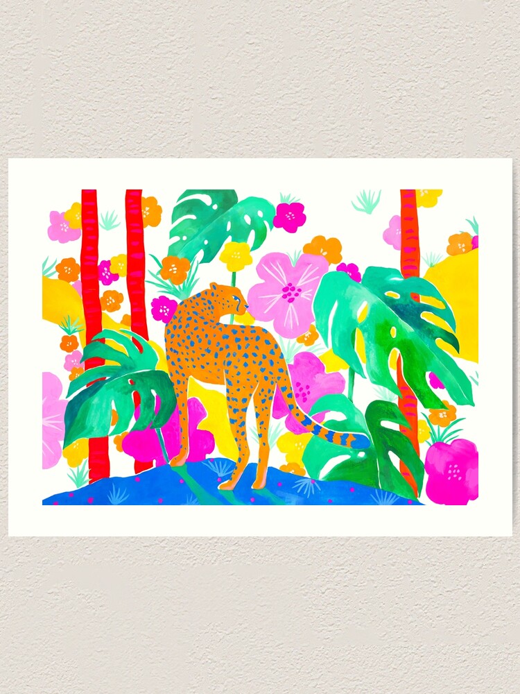 Alternate view of Jaguar in Tropical Garden Art Print