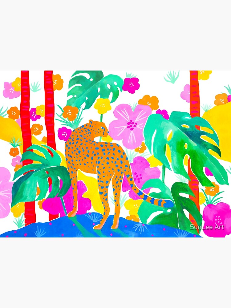 Jaguar in Tropical Garden by sunleeart