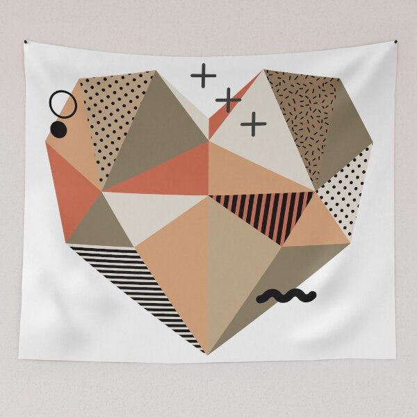 Item preview, Earthy heart - Memphis style designed and sold by Foodie2thecore.