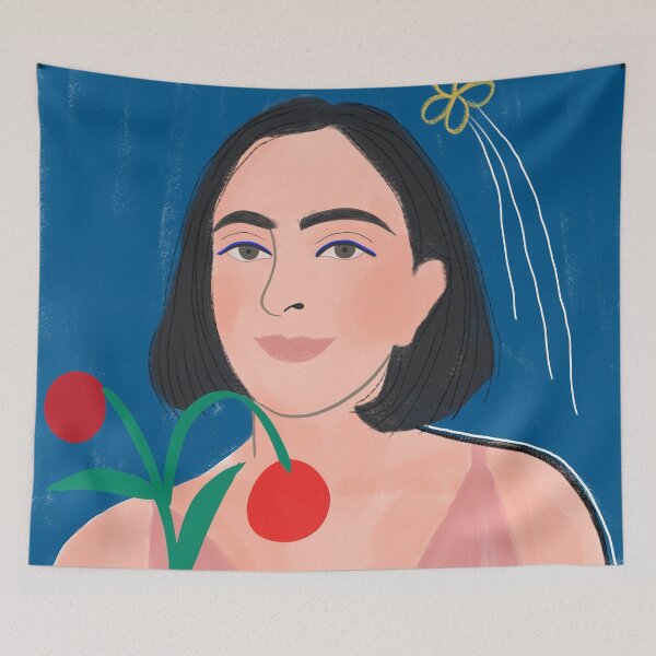 Item preview, Girl with Blue Background designed and sold by anisarg.