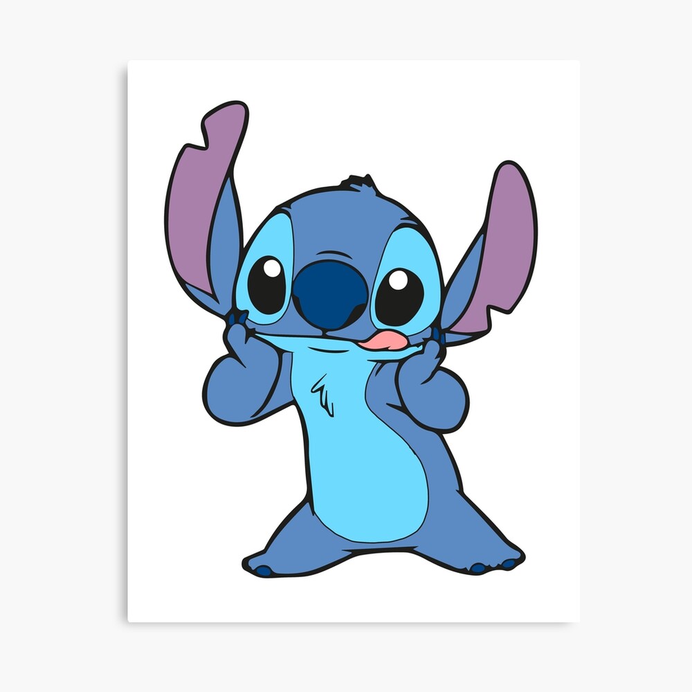 Stitch Illustration With Tongue Sticking Out Badge Reel 