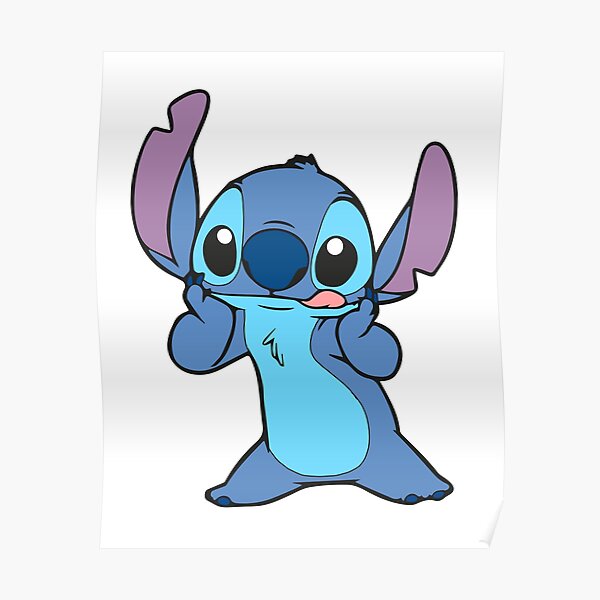 lilo et stitch- stitch sticking tongue out Poster