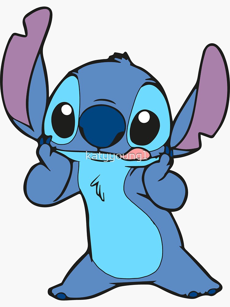 lilo and stitch- stitch sticking tongue out Sticker for Sale by katyyoung1