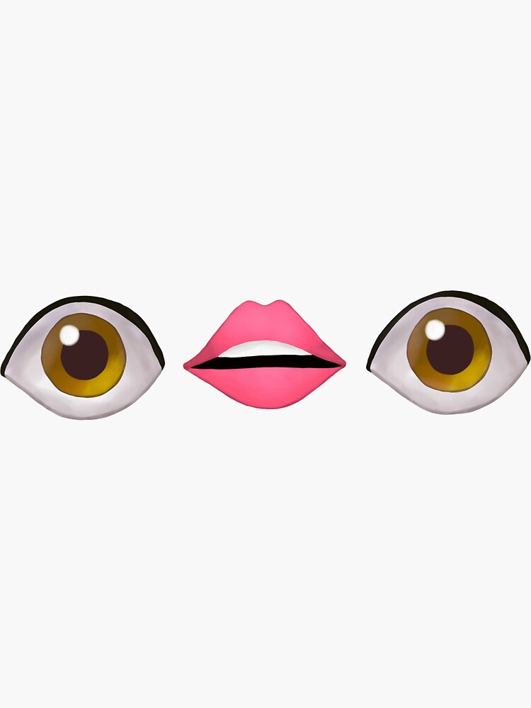 "Eye and Lips emoji " Sticker by lillianbarnes Redbubble