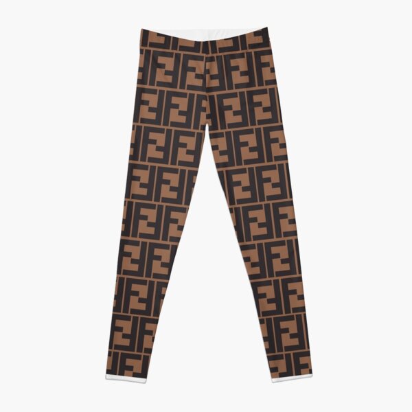 Brown Texture Logo. Leggings