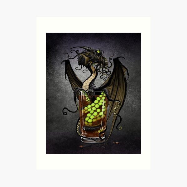Kraken Storm Dragon Art Print