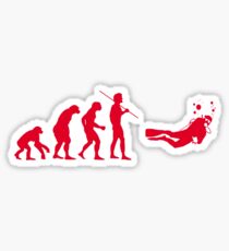 Evolution to Scuba Diver RED Sticker