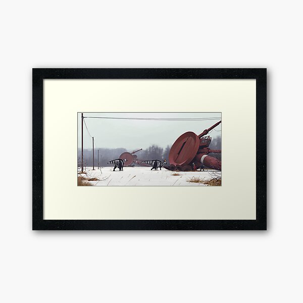 Hadrosaurer vid Markärret, tidig vår. Framed Art Print