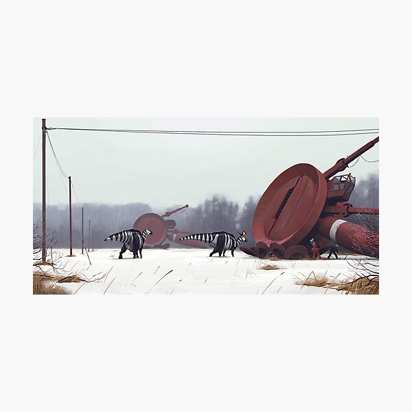 Item preview, Hadrosaurer vid Markärret, tidig vår. designed and sold by Simon Stålenhag.