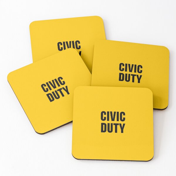 Item preview, Civic Duty Face Masks - Yellow Civic Duty designed and sold by ravishdesigns.