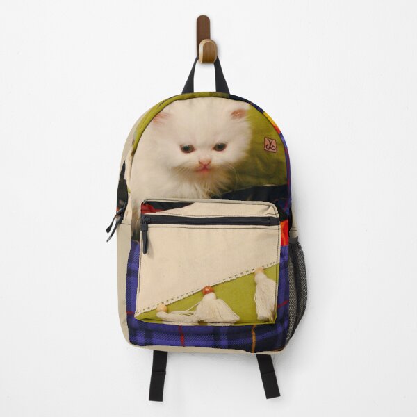 Item preview, White Persian Fluffy Baby Cat Vanda Playing in Her Basket (Photo by ACCI) designed and sold by VanyssaGraphics.