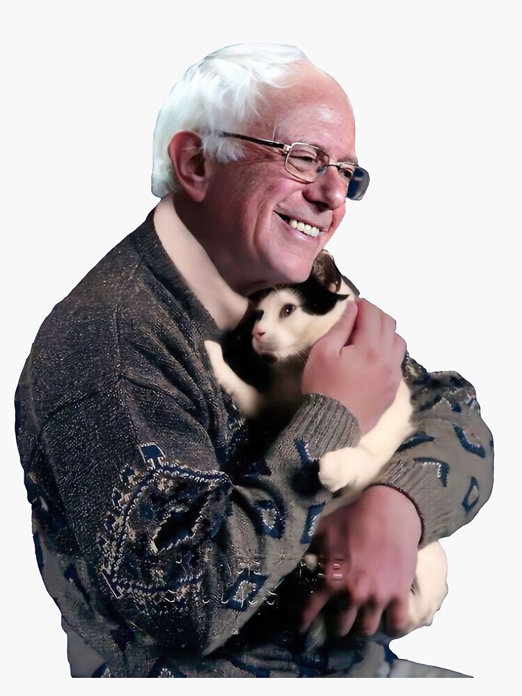 Thumbnail 3 von 3, Sticker, BERNIE HÄLT EINE KATZE designt und verkauft von marcellem.