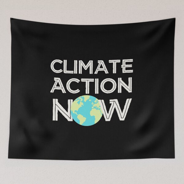 Item preview, Climate Action Now (white, light blue & green) - Strike to Save the Earth and Environment designed and sold by gimmesometees.