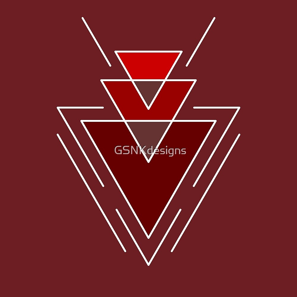 Gsnk Ascending Red Triangles Logo By Gsnkdesigns Redbubble