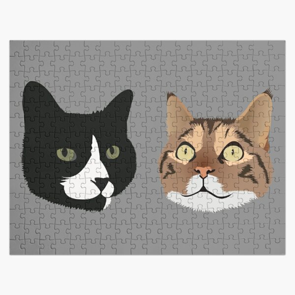 Gray and White Tabby Kitty Cat PUZZLE 48 piece jigsaw puzzle Adorable Blue Eyes