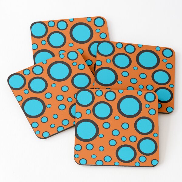Item preview, teal black and orange polka dot design pattern designed and sold by pauloneill-art.