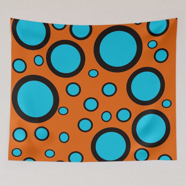 Item preview, teal black and orange polka dot design pattern designed and sold by pauloneill-art.