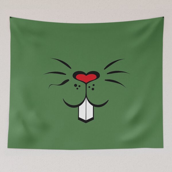 Item preview, Bunny face mask cheeky rabbit with heart - hamster designed and sold by MadandMean.