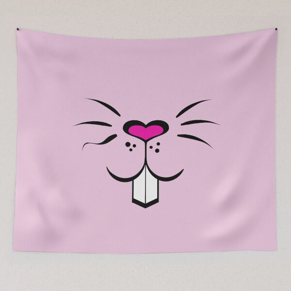 Item preview, Rabbit face mask cute bunny with heart bunny - rodent designed and sold by MadandMean.