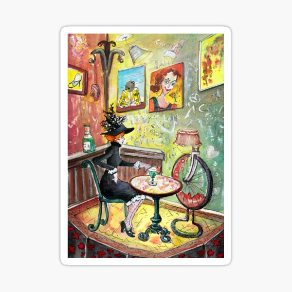 The Lautrec Girl In A Ruin Bar In Budapest Sticker