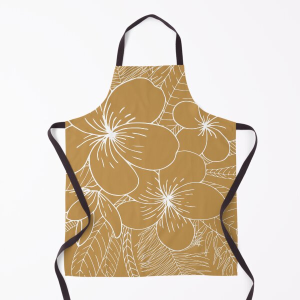 Item preview, Hawaii Print, Mustard Yellow, Floral, Line Art designed and sold by meggydesigns.