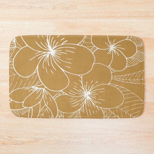 Item preview, Hawaii Print, Mustard Yellow, Floral, Line Art designed and sold by meggydesigns.