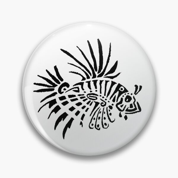 Item preview, Lionfish tattoo black designed and sold by Zamen.
