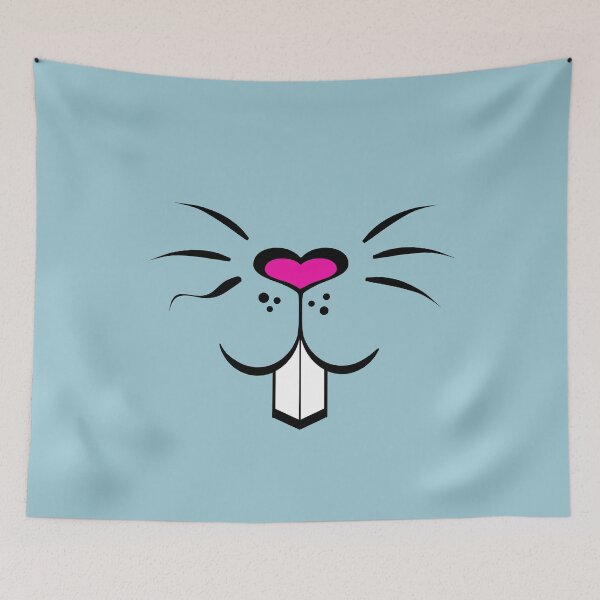 Item preview, Hare face light blue cute rabbit designed and sold by MadandMean.