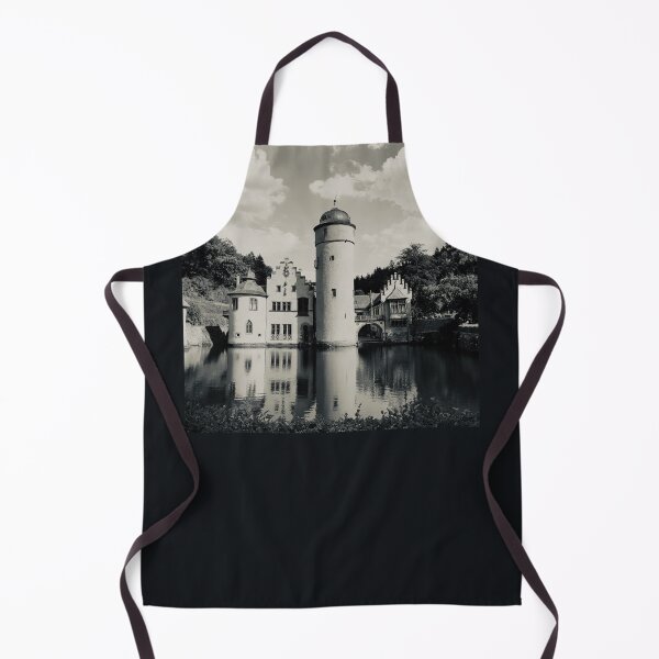 Item preview, Schloss Mespelbrunn Castle with Moat in Franconia Bavaria Germany Black and White Photograph designed and sold by kierkegaard.