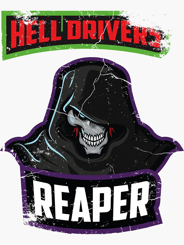 Thumbnail 3 of 3, Sticker, Hell Driver Reaper designed and sold by Benjamin Wallace.
